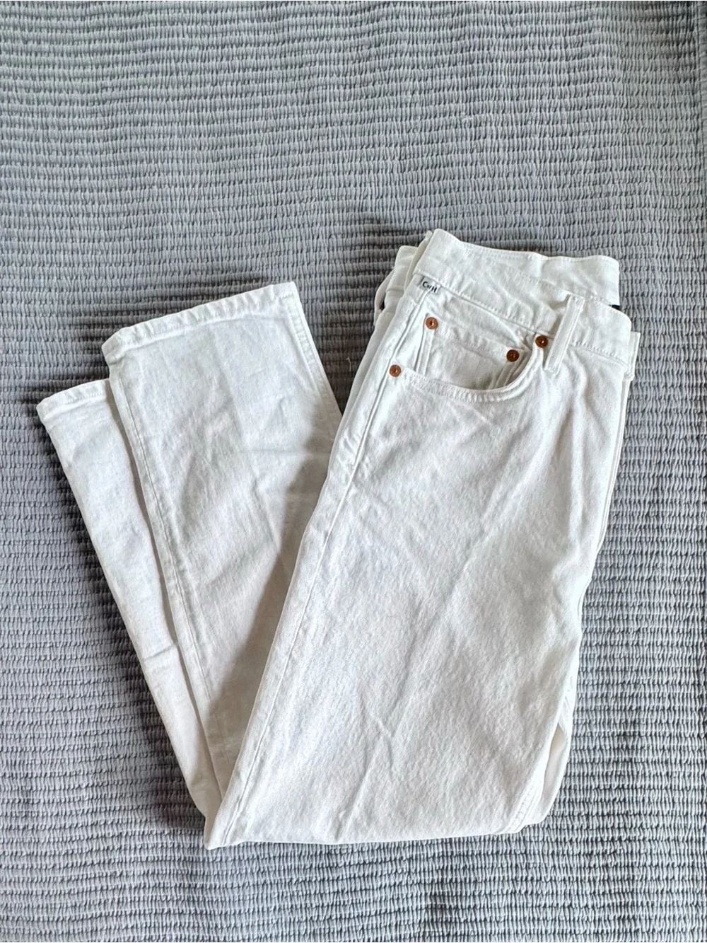 Citizens Of Humanity White ISOLA Straight Jeans - Picture 3 of 7